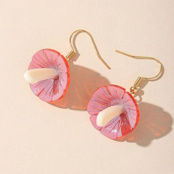 Acrylic Mushroom Dangle Drop Earrings - Picture 3 of 9